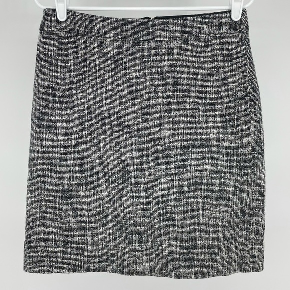 KATE SPADE JUDY PENCIL TWEED MINI SKIRT GREY BLACK WHITE HEATHER TWEED 8 - Picture 2 of 7